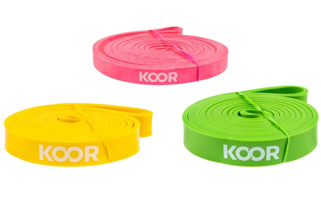 KOOR Bande élastique de musculation Lot de 3, léger à moyen