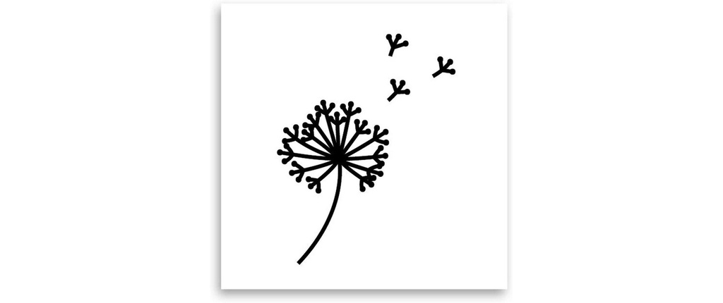 minink Tatouage pissenlit avec des graines Taille: S (3.0 cm x 4.0 cm)