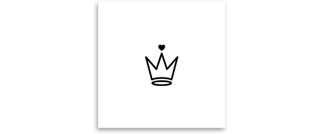 minink Tatouage couronne avec coeur Taille: S (1.2 cm x 1,6 cm)
