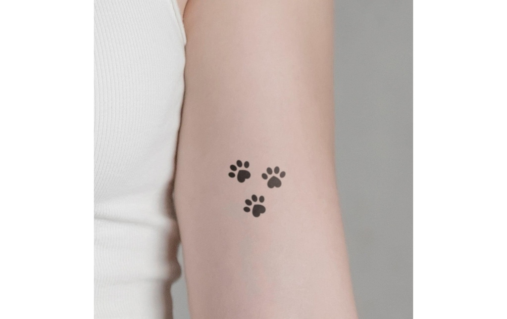 minink tatouage pattes de chien Taille: S (2.5 cm x 2,7 cm)