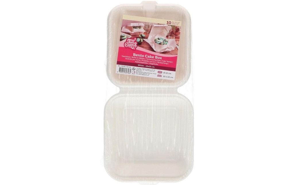 Funcakes Boîte à gâteaux Bento, 15 x 15 cm, 10 pièces
