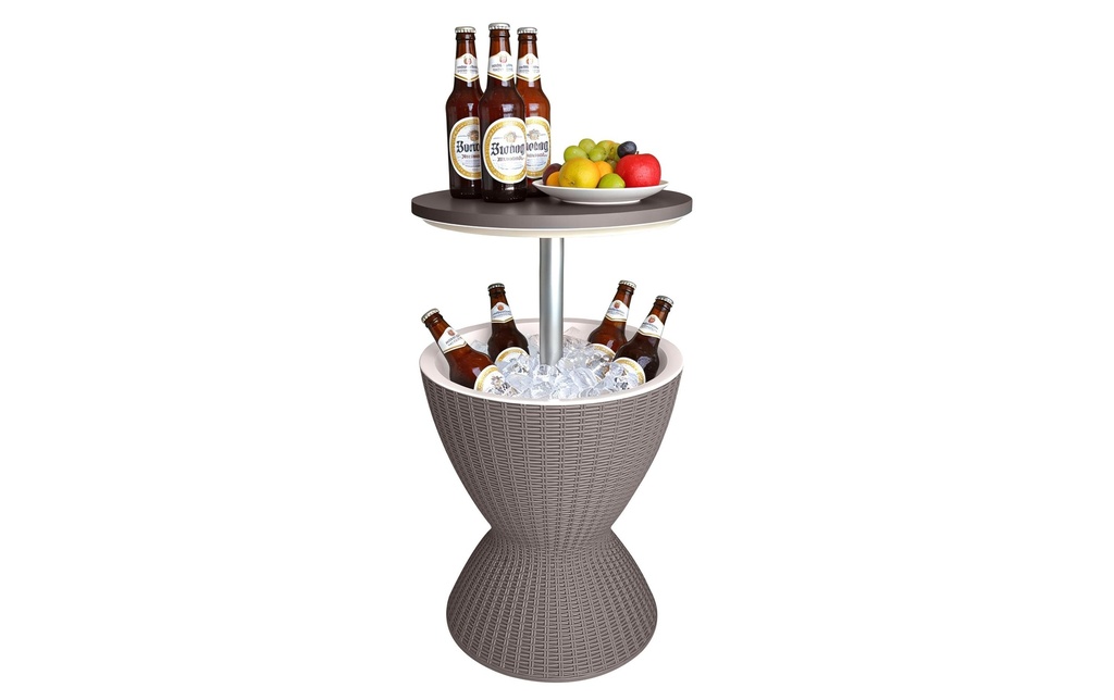 relaxdays Table d'appoint avec fonction de refroidissement 30 L 48.5 x 82 cm, Beige