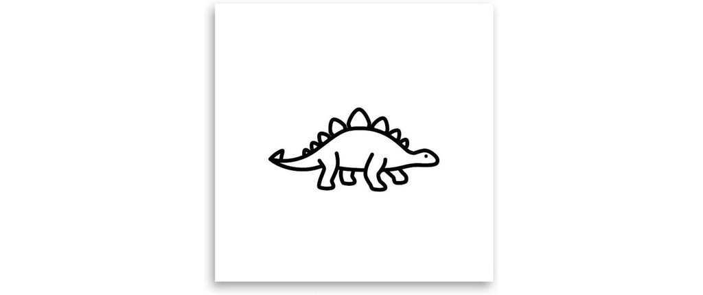 minink Tatouage Petit Stégosaure Taille: S (3.0 cm x 1,4 cm)