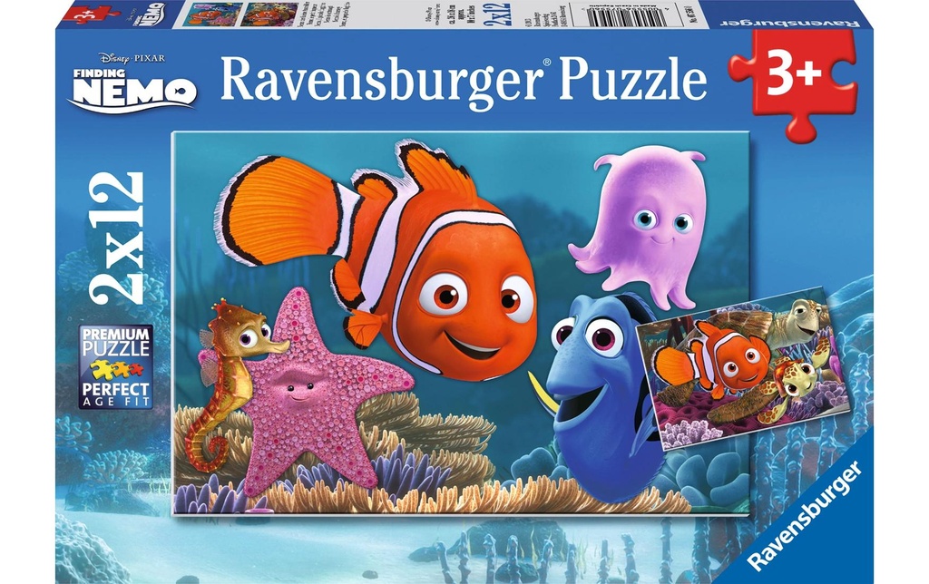 Ravensburger Puzzle Nemo le petit fugueur 2 x 12 pièces