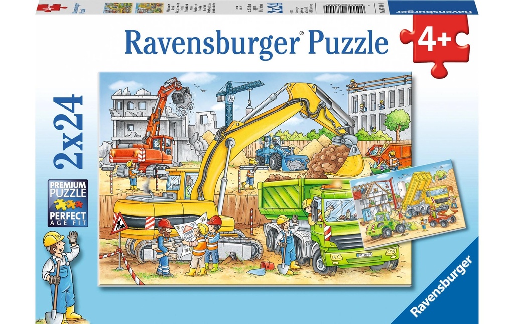 Ravensburger Puzzle Beaucoup de travail sur le chantier 2 x 24 pièces