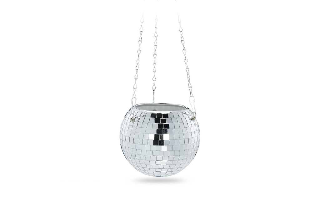 relaxdays Feux de Fleurs Boule à facettes Argent 13 x 15 cm