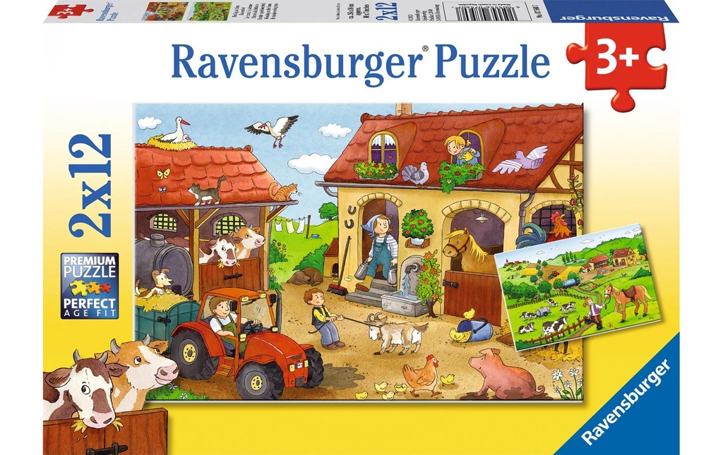 Ravensburger Puzzle Travailler dur à la ferme 2 x 12 pièces