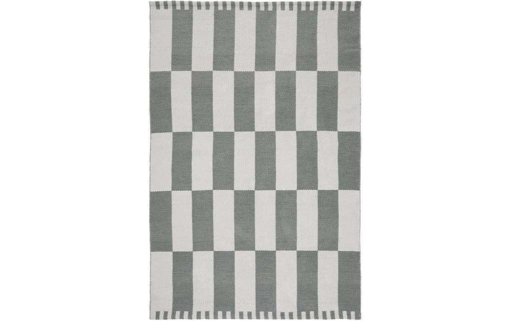 Urbanara Tapis Iniola 140 x 200 cm, Vert-gris/Blanc