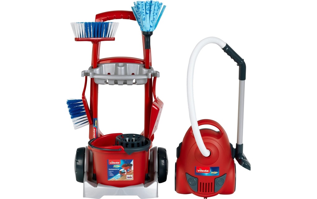 Klein-Toys Aspirateur avec chariot de nettoyage Vileda, 7 pcs.