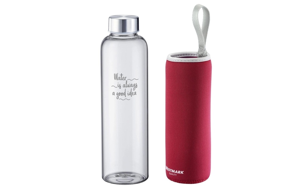 Westmark Gourde Viva en verre 550 ml, Rouge