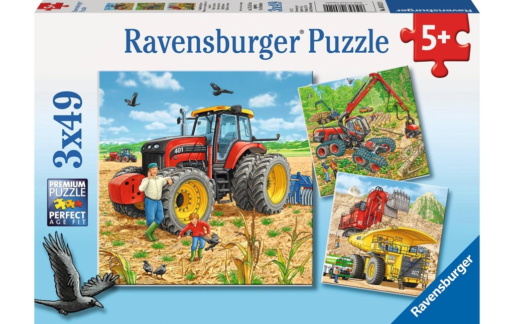 Ravensburger Puzzle Grandes machines 3 x 49 pièces
