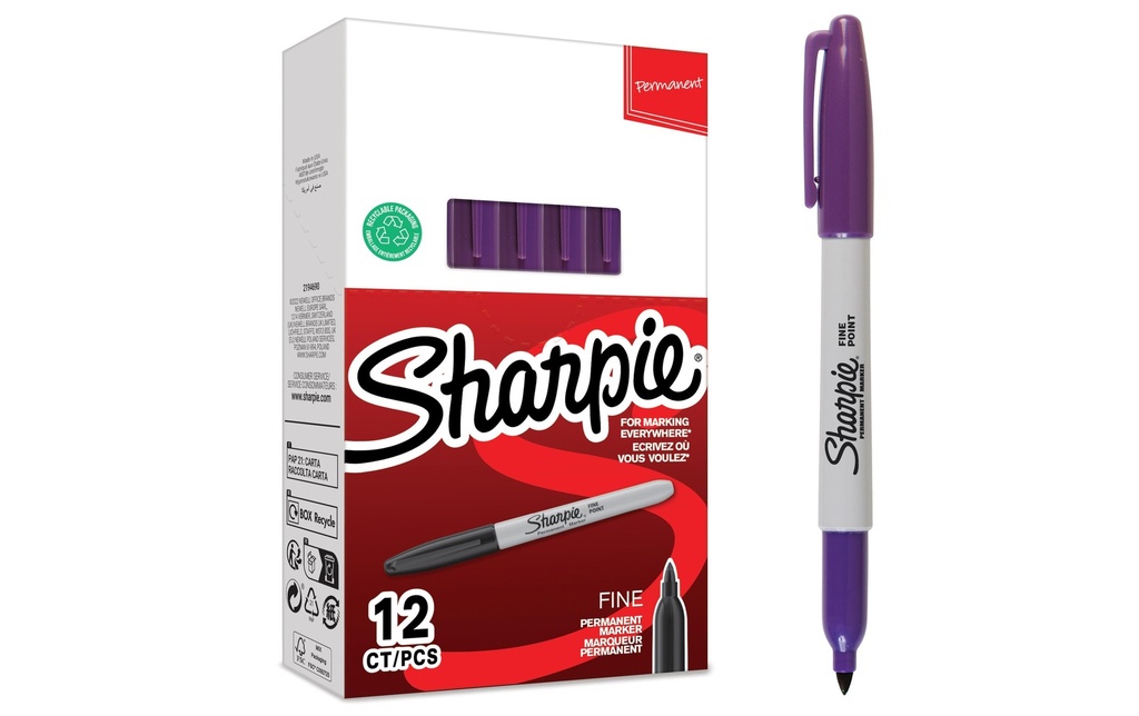 Sharpie Marqueur indélébile F, violet, 12 pièces