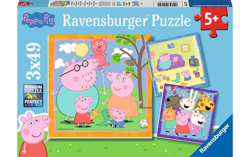 Ravensburger Puzzle La famille et les amis de Pepa 3 x 49 pièces