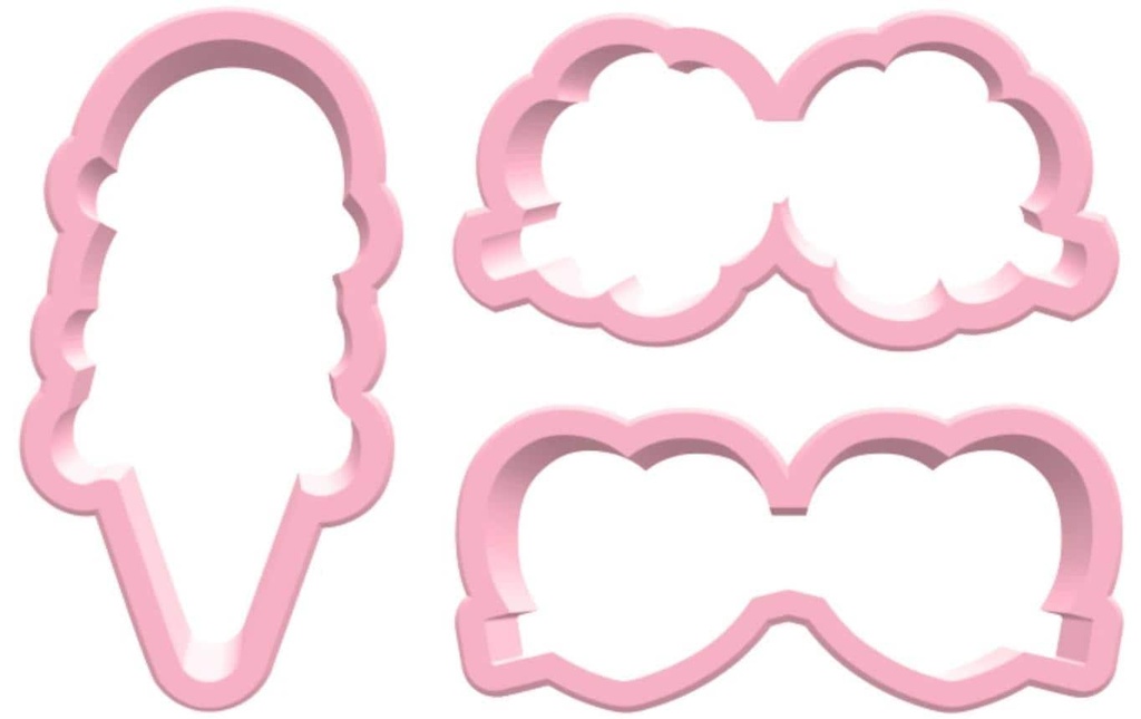 BackshopSchweiz Kits d’emporte-pièces Glaces & lunettes de soleil Set Rosa 9 cm