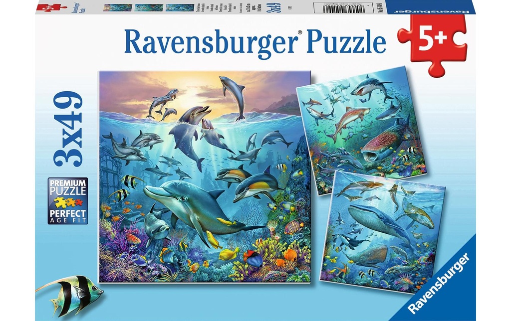 Ravensburger Puzzle La faune océanique 3 x 49 pièces