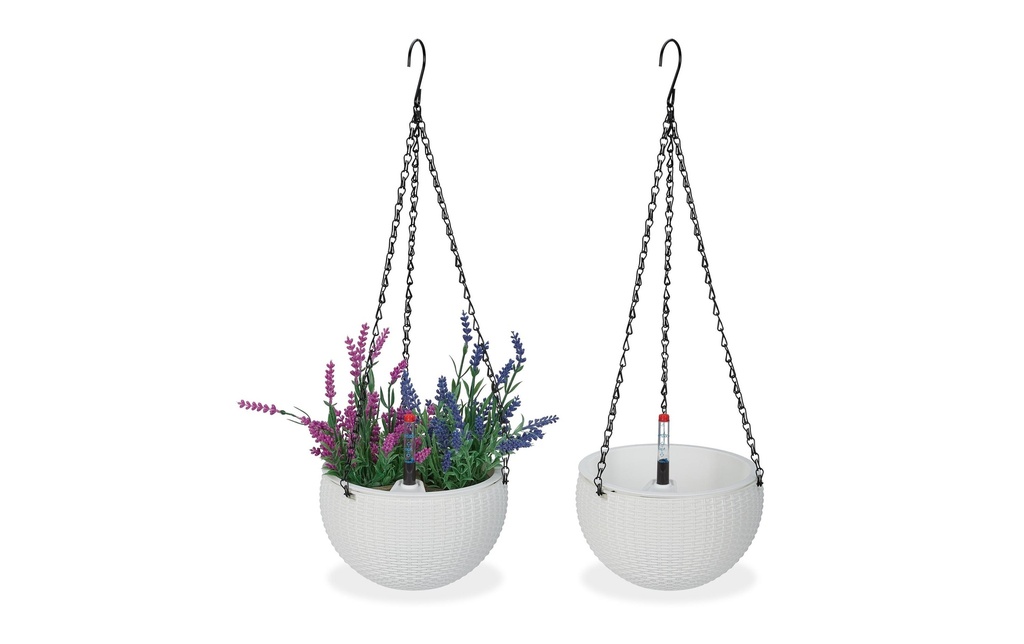relaxdays Feux de Fleurs avec réservoir d'eau Set de 2 18,5 x 11.5 cm
