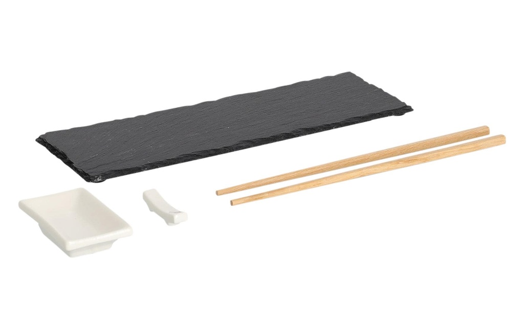 Zeller Present Set à sushi 4 pièces Noir/Blanc