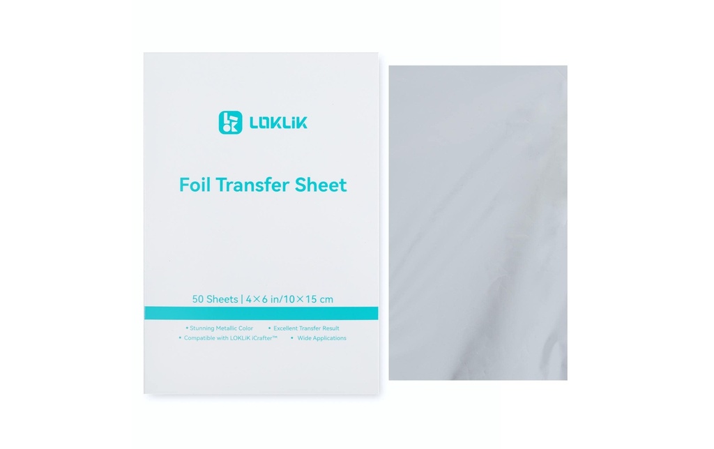 LOKLIK Feuilles de transfert de film 10 x 15 cm, 50 Pièce/s, Argenté