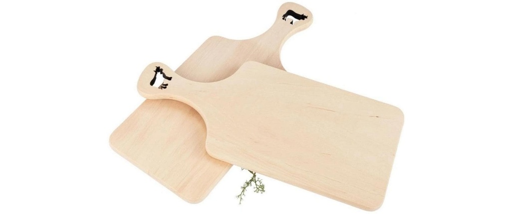 creanorm Planche à découper Aulne 14 cm x 32 cm, motif vache
