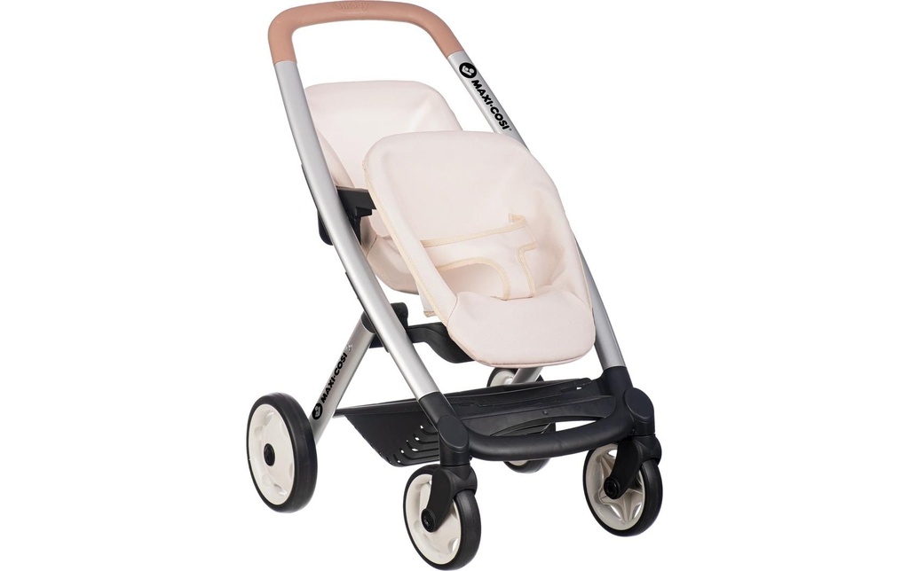Smoby Poussette double pour poupées Maxi Cosi, Beige