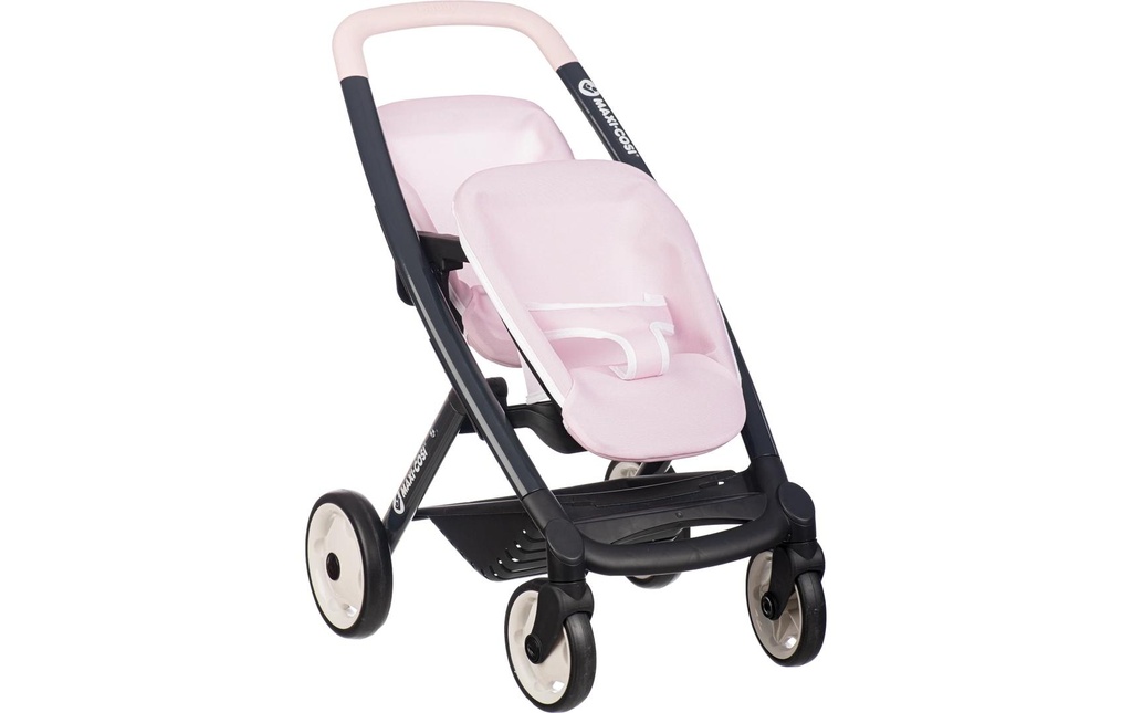 Smoby Poussette double pour poupées Maxi Cosi, Rose