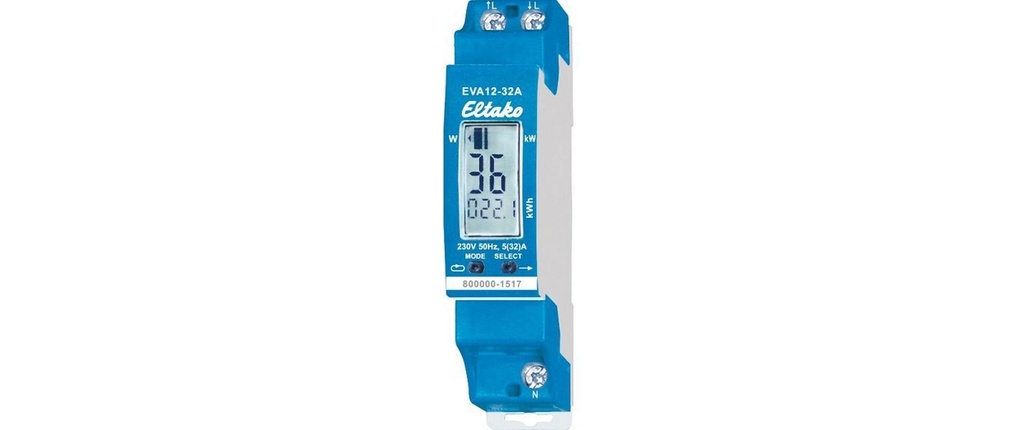 Eltako Compteur de courant alternatif EVA12-32A Indicateur de consommation d'énergie
