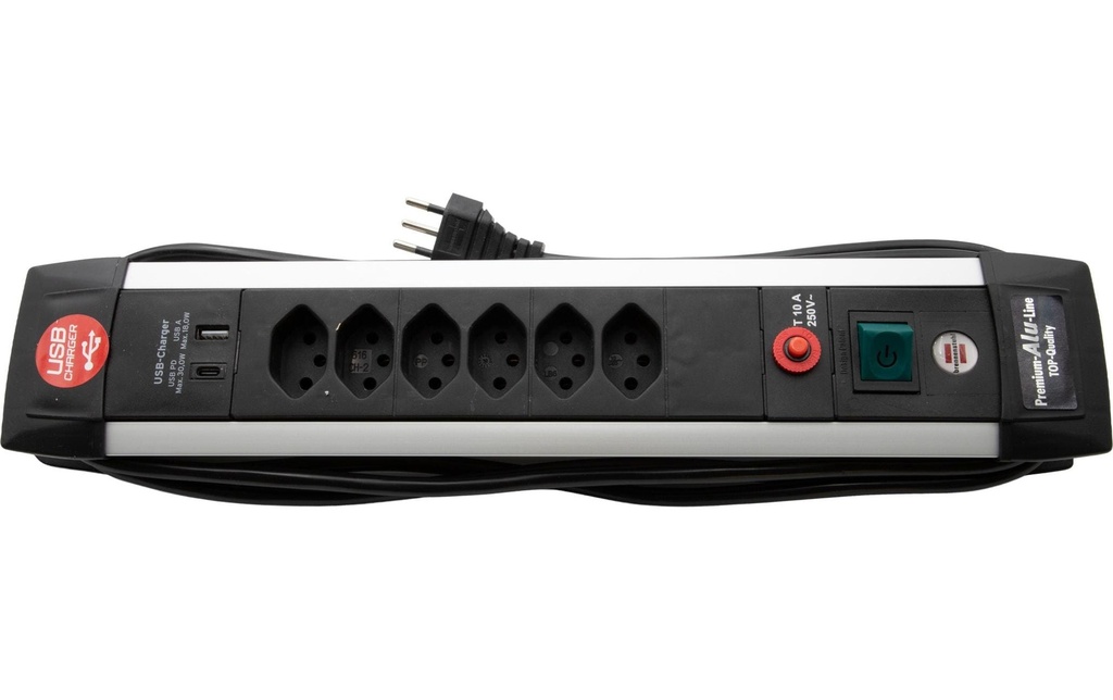 Brennenstuhl Premium-Alu-Line 6x USB C PD 30W USB A 18W 3 m