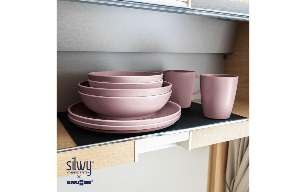 Silwy Set de vaisselle en plastique magnétique DOLOMIT ROSE
