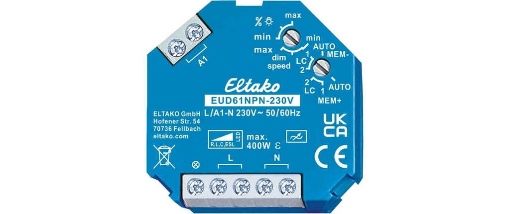 Eltako EUD61NPN-230 V encastré bleu mat