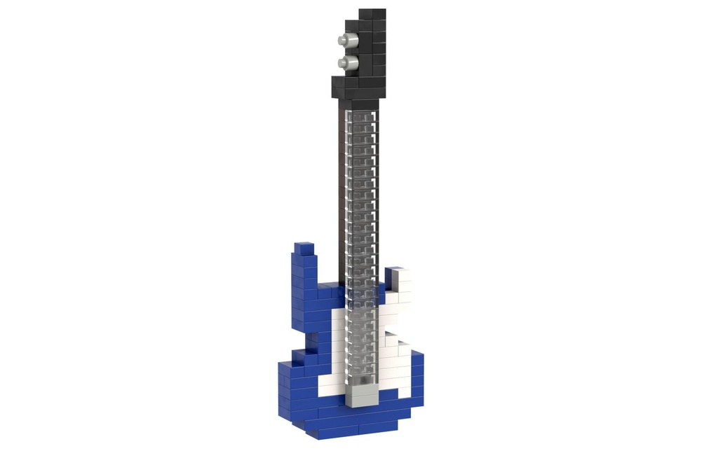 BRIXIES Modèle construction Guitare électrique bleue de 140 briques