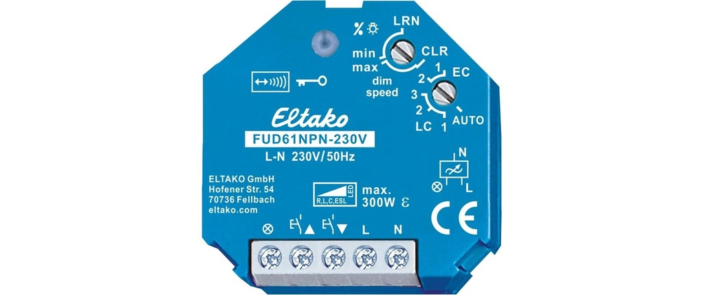 Eltako FUD61NPN-230 V Plastique encastré bleu