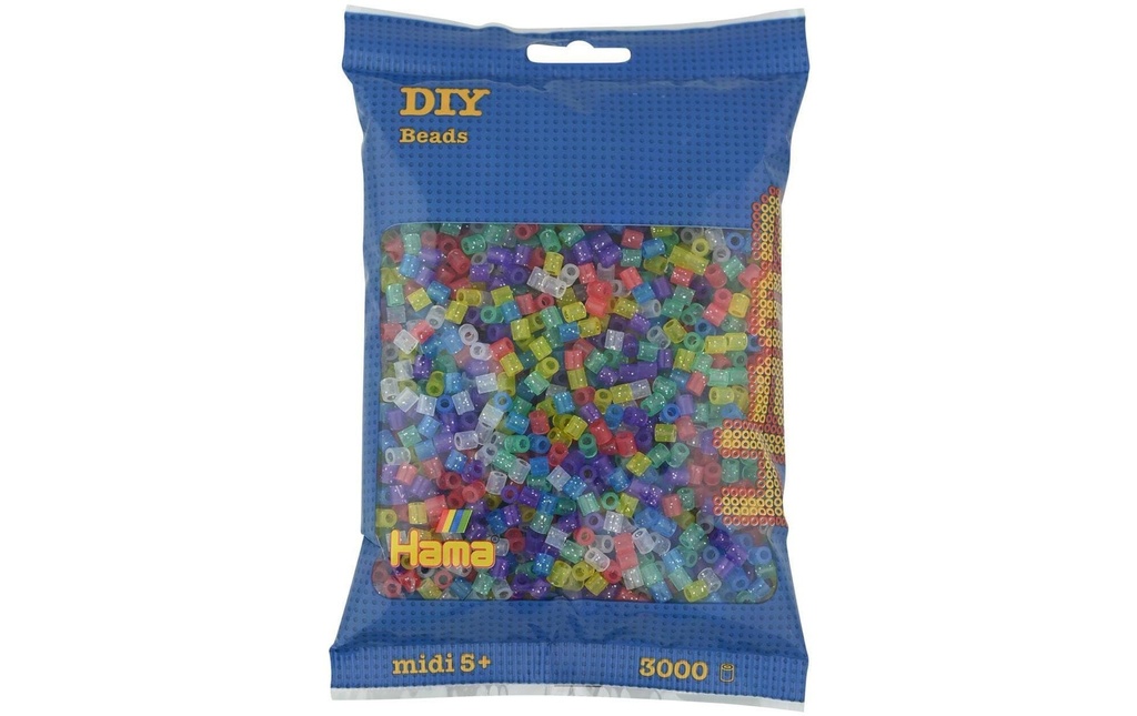 Hama Perles à repasser Midi Paillettes transparentes, 3000 pièces