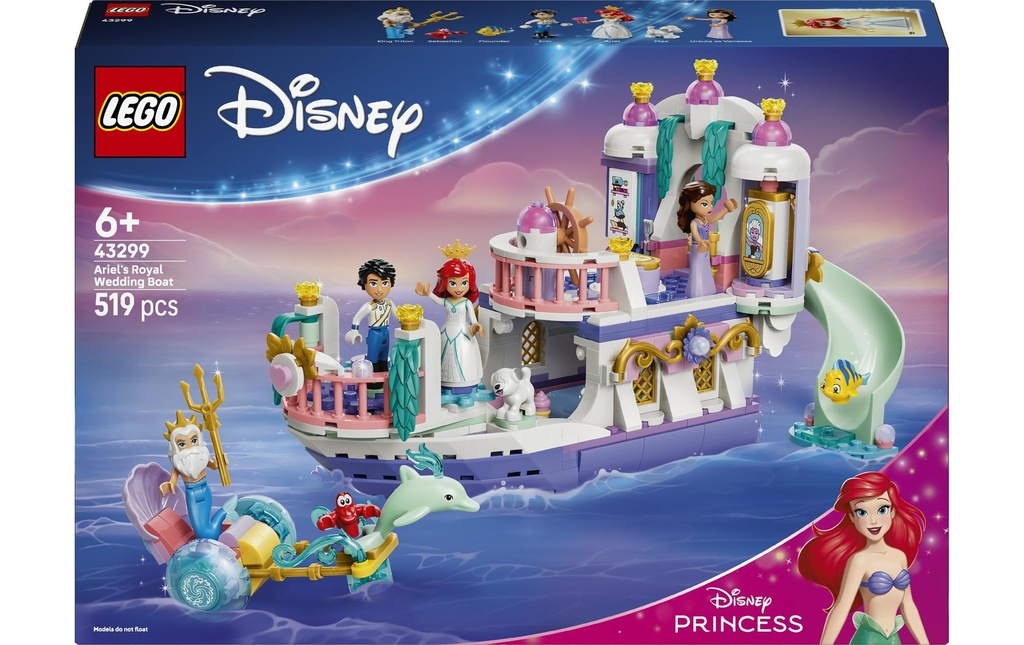 LEGO® Disney Princess Le bateau du mariage royal d’Ariel 43299