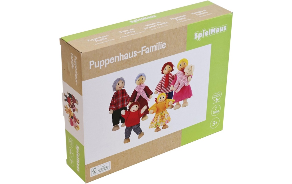 vedes Maison de poupées Famille Bois 7 pièces