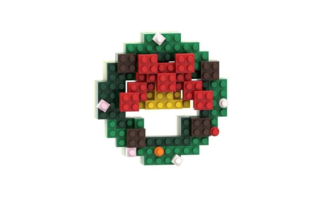 BRIXIES Modèle construction Couronne de Noël de 105 briques