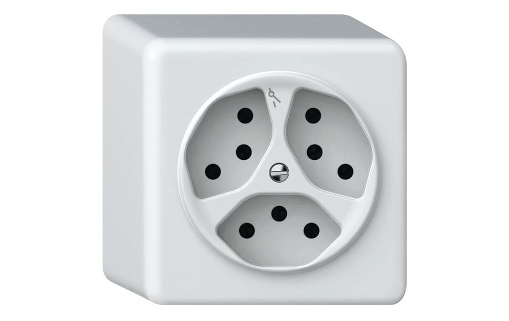 Hager Prise de courant ORIGIN Prise AP 3xT13 QuickConnect ws