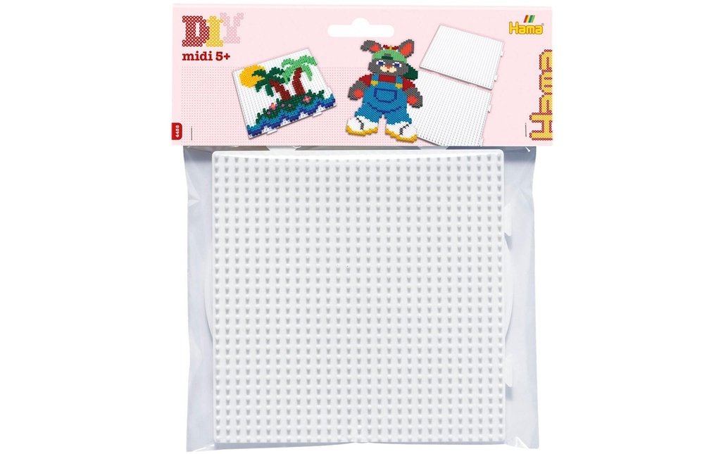 Hama Plaques pour perles à repasser Multi Carrés Blanc