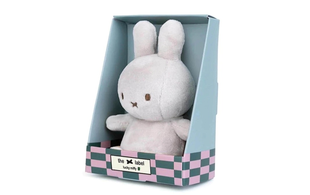 Bon Ton Toys Miffy Lucky Lapin en peluche assis gris 10 cm