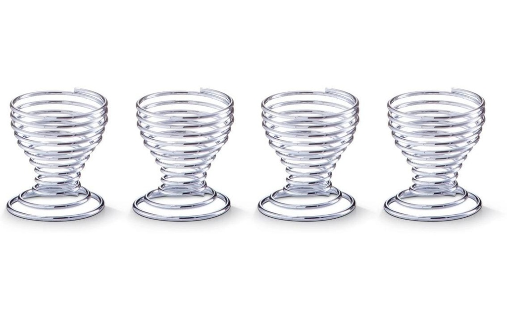 Zeller Present Coquetier Spirale 4 pièces Argenté