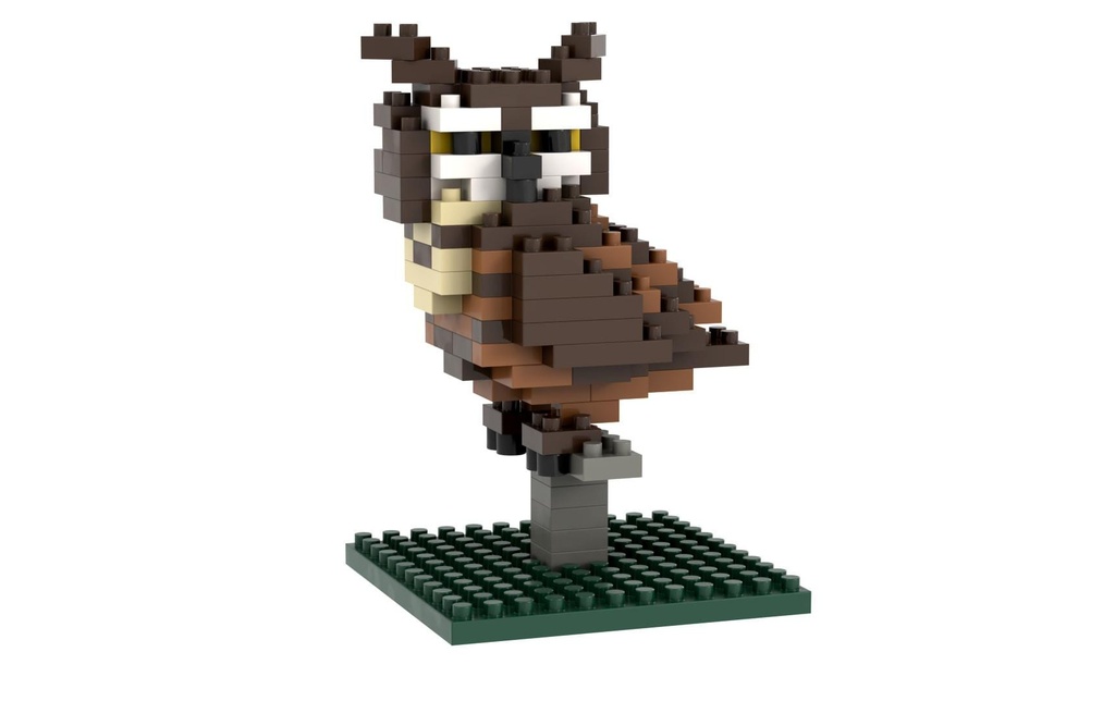 BRIXIES Modèle construction Hibou de 126 briques à assembler