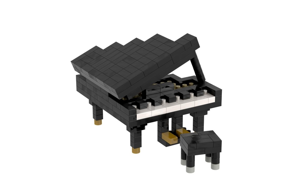BRIXIES Modèle construction Piano (à queue) Noir de 134 briques
