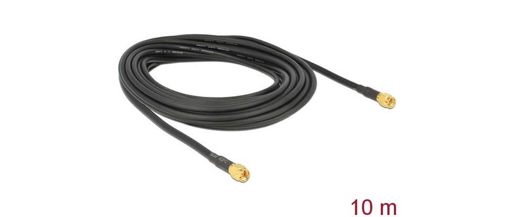 Delock Câble d'antenne SMA à SMA, 10 m