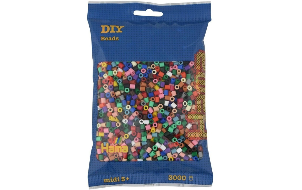 Hama Perles à repasser Midi Multicolore, 3000 pièces