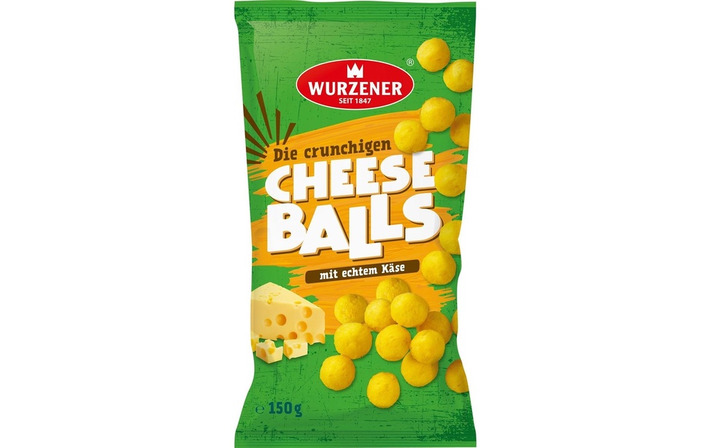 Wurzener Wurzener Cheese Balls 150g Snack de maïs au goût de fromage 150 g