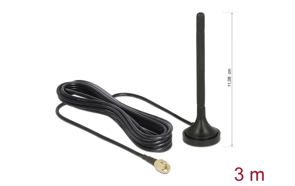 Delock Antenne LTE SMA 2 dBi Rayonnement omni directionnel