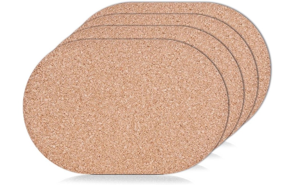 Zeller Present Set de table Liège ovale 4 pièces 29 cm x 44 cm, Brun