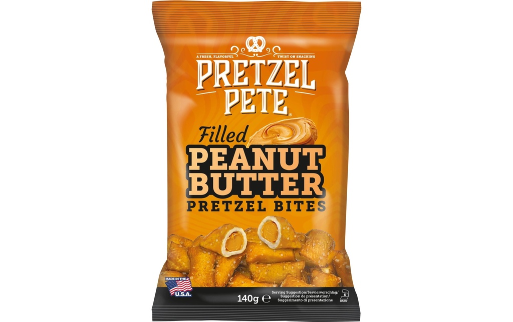 Pretzel Pete Bites au beurre de cacahuète fourrées Pretzel Pete - 140g 140 g
