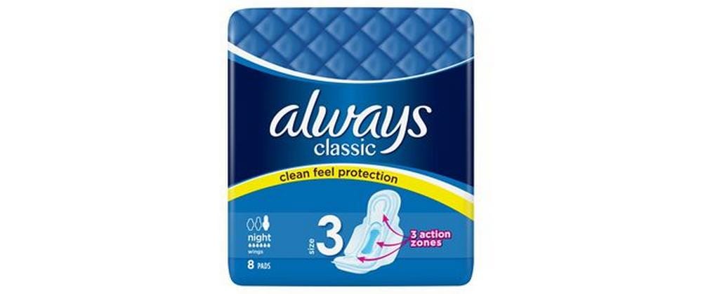 Always Serviette hygiénique Classic Night 8 Pièce/s