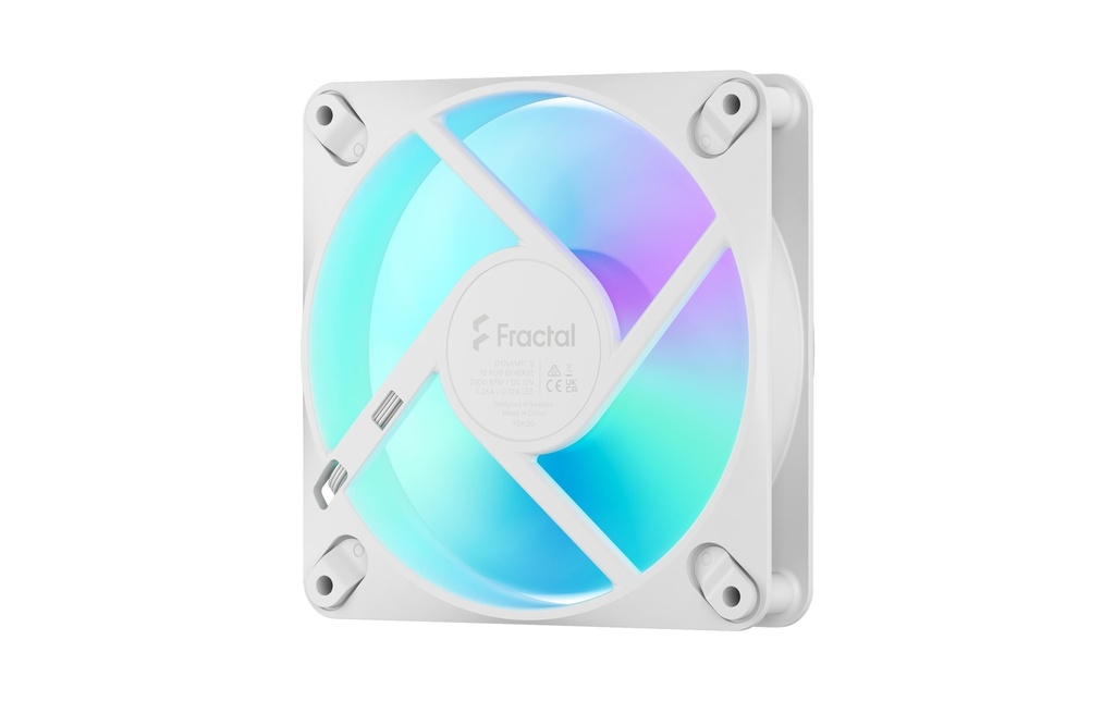 Fractal Design Dynamic 3 120 mm, RGB Blanc, Inverse