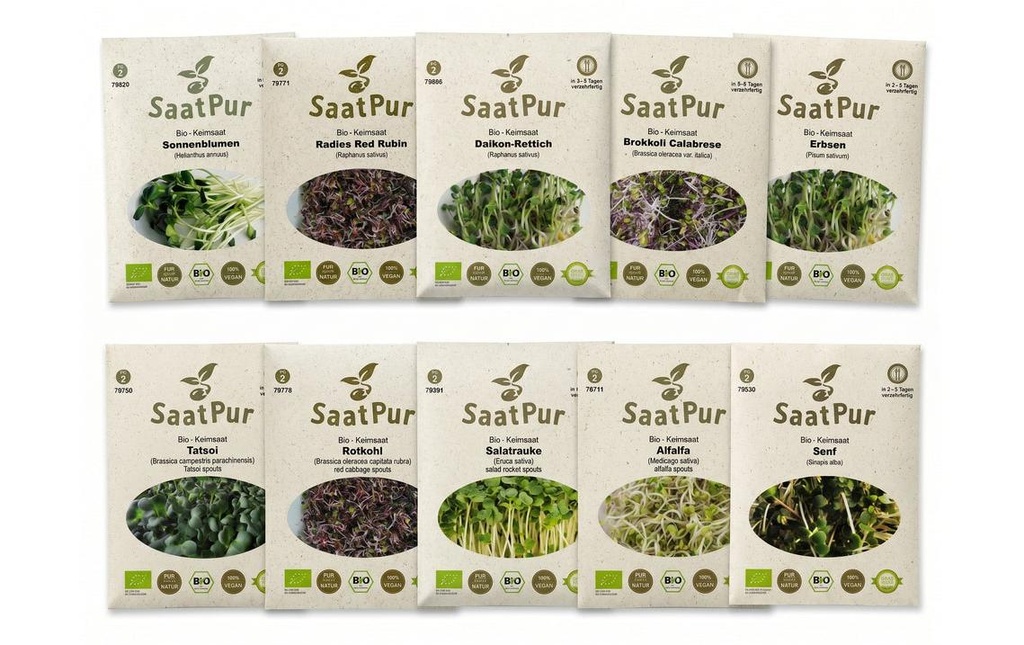 Gorilla Gardening Pousses germées Microgreens Multipack - 10 variétés